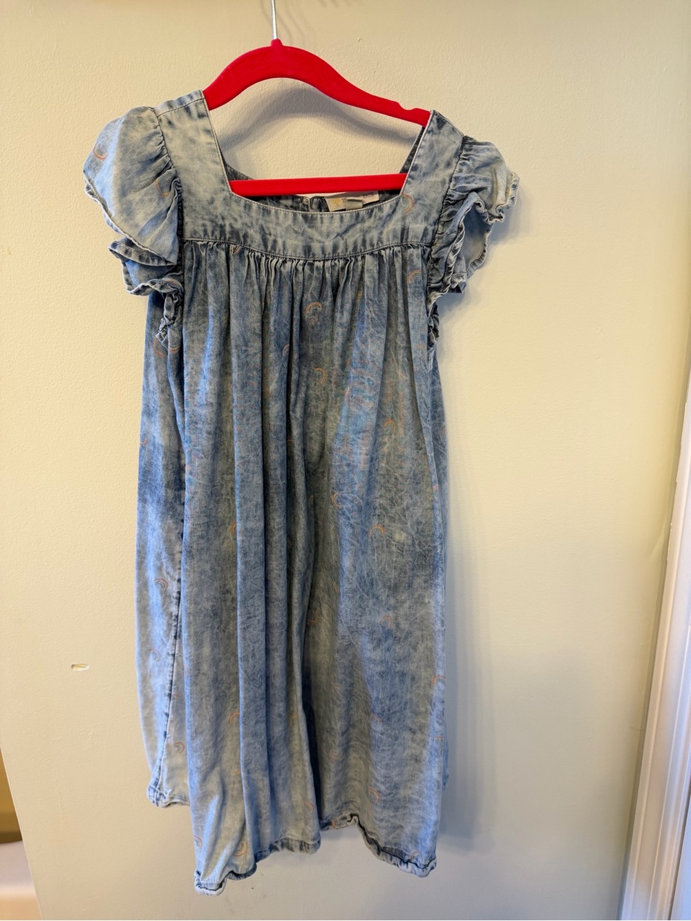 Tucker + Tate Faded Light Blue Ruffle-Sleeve Cotton Dress